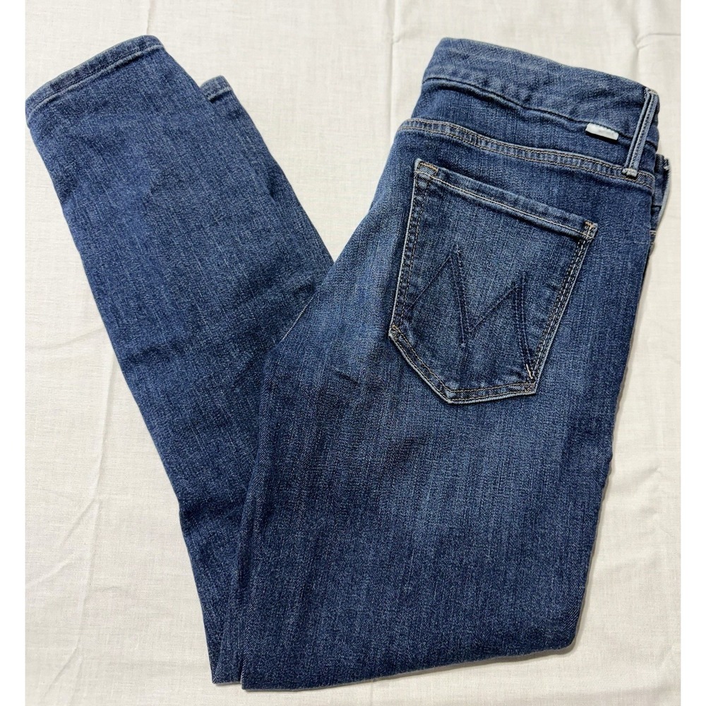 MOTHER The Looker Crop Jeans Switch It Up Wash Blue Skinny Denim Women's Size 30